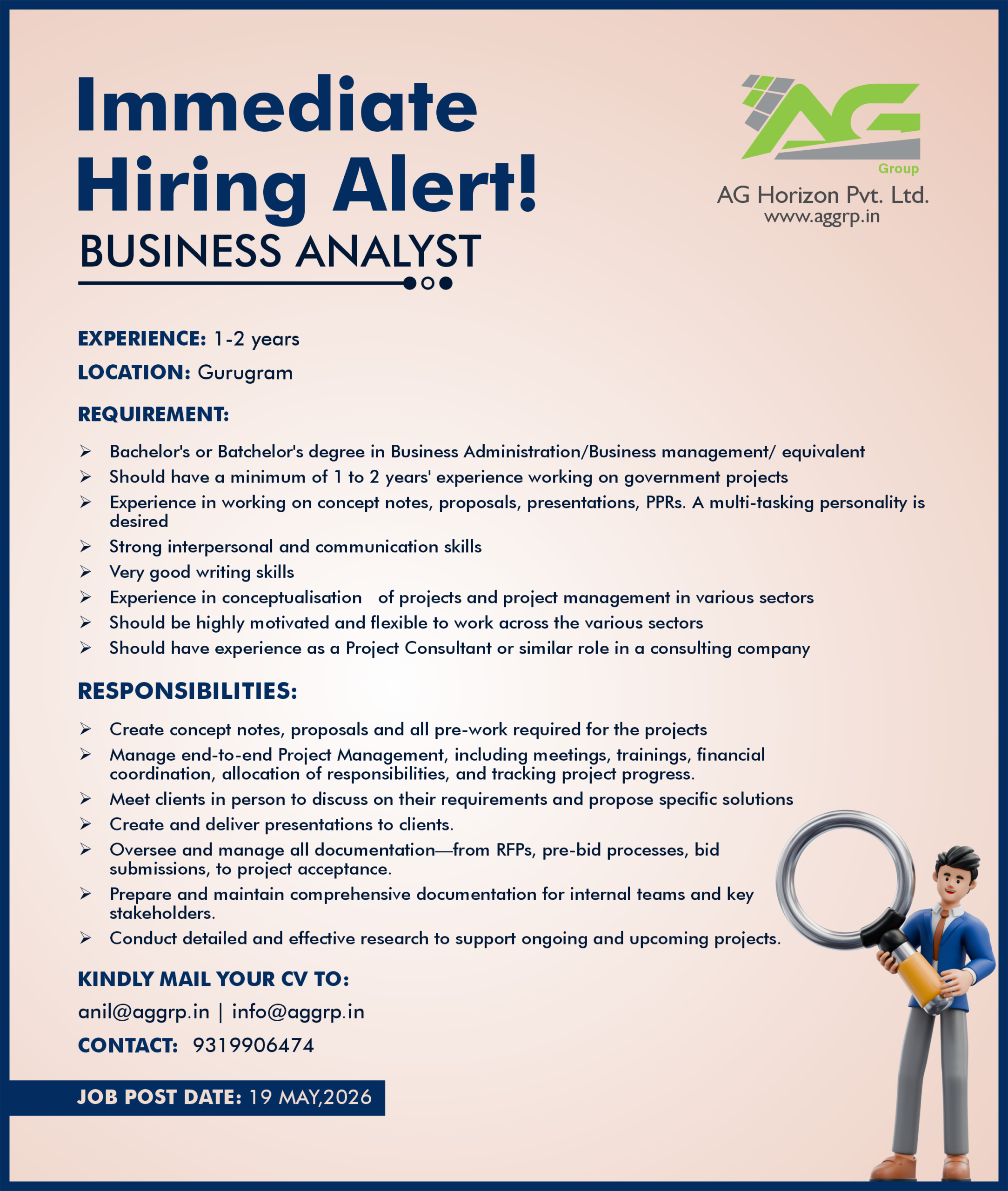 AG Group Job Requirement - Business Analyst