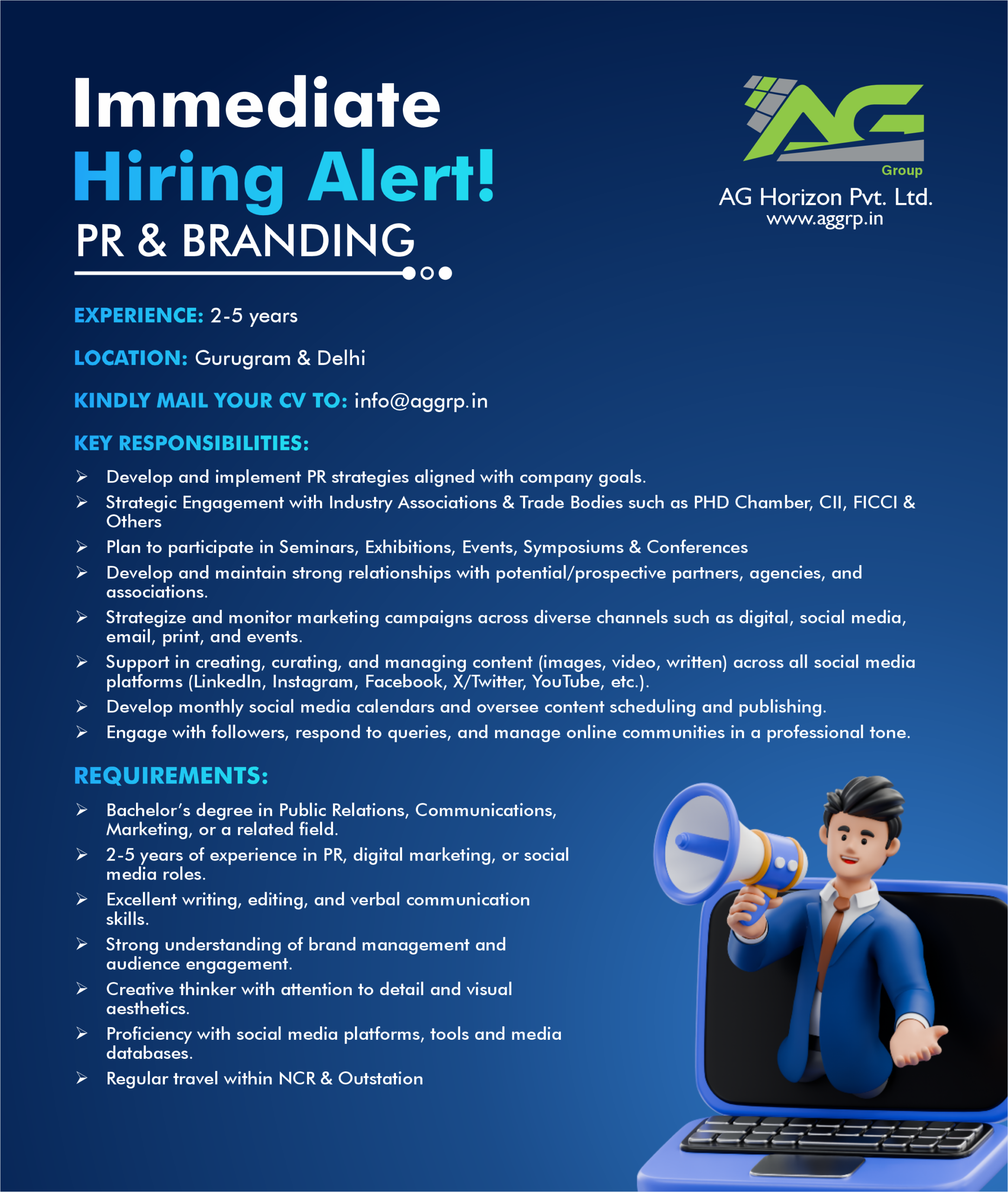 AG Group Job Requirement - PR & Branding Coordinator